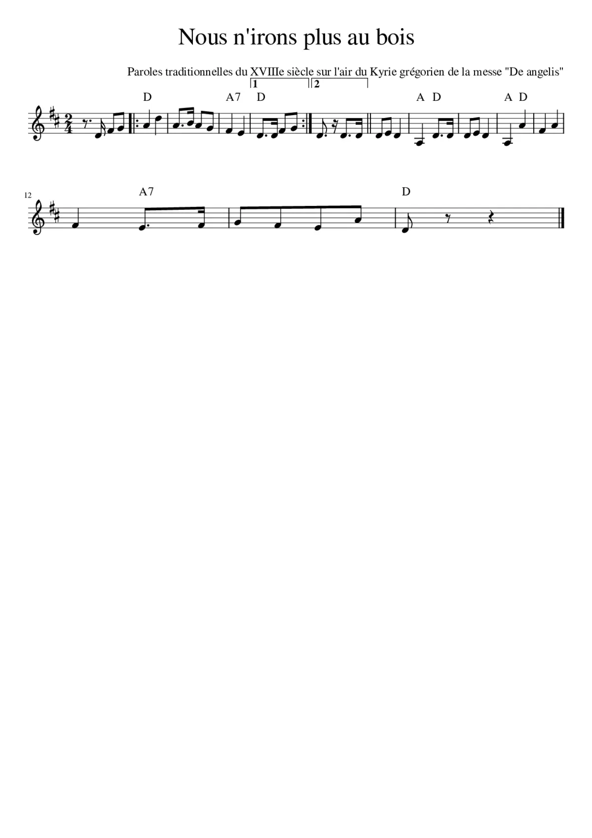 Nous n'irons plus au bois - Page 1