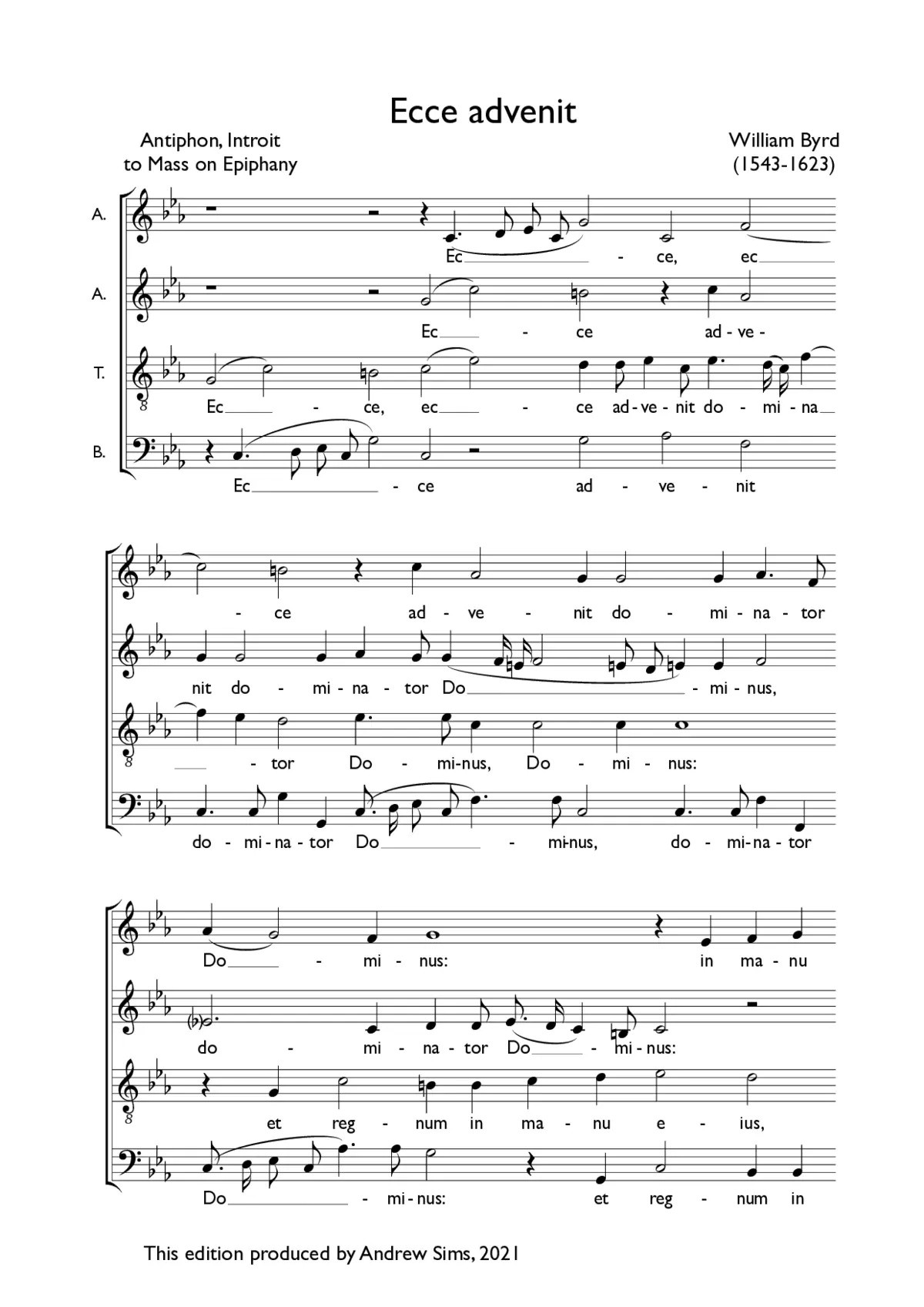 Ecce advenit dominator Dominus - Page 1