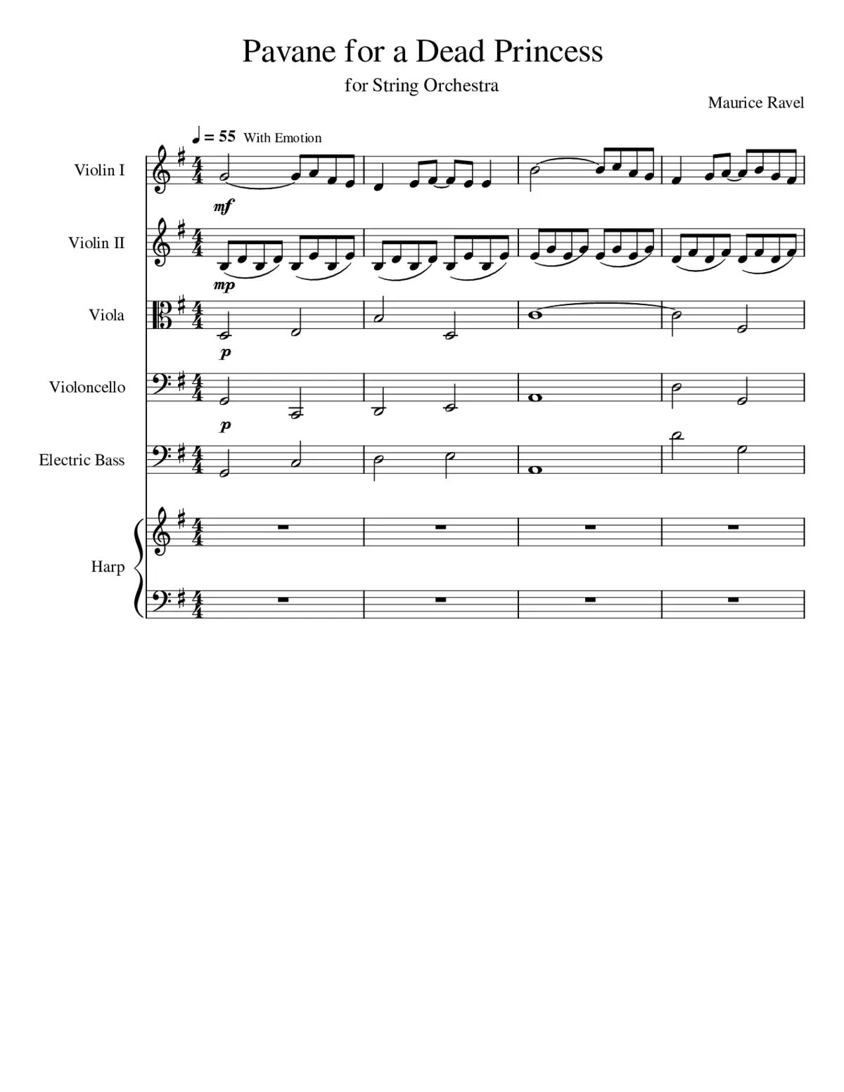 pavane pour une infante defunte pavane for a dead princess - Page 1