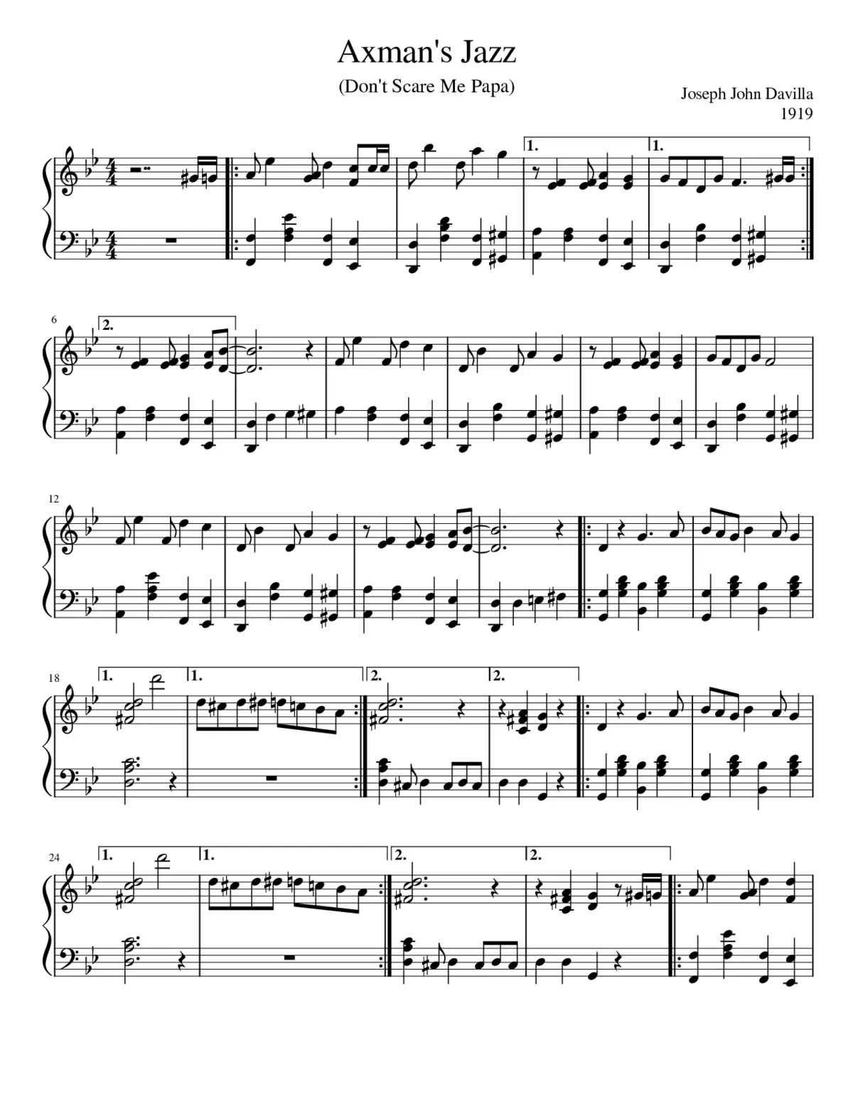 The Mysterious Axman's Jazz (Don't Scare Me Papa) - Page 1