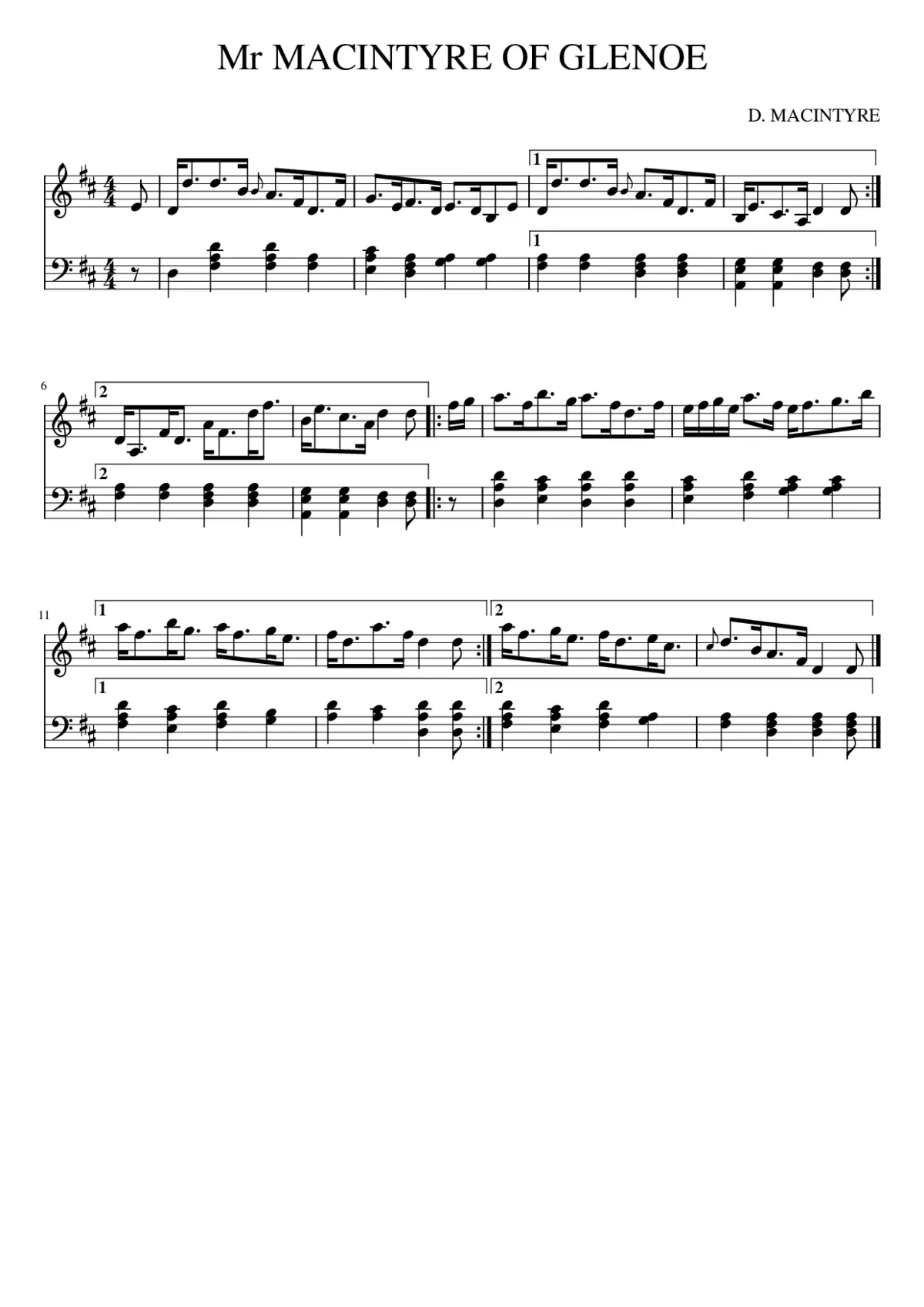 Mr MACINTYRE OF GLENOE - Page 1