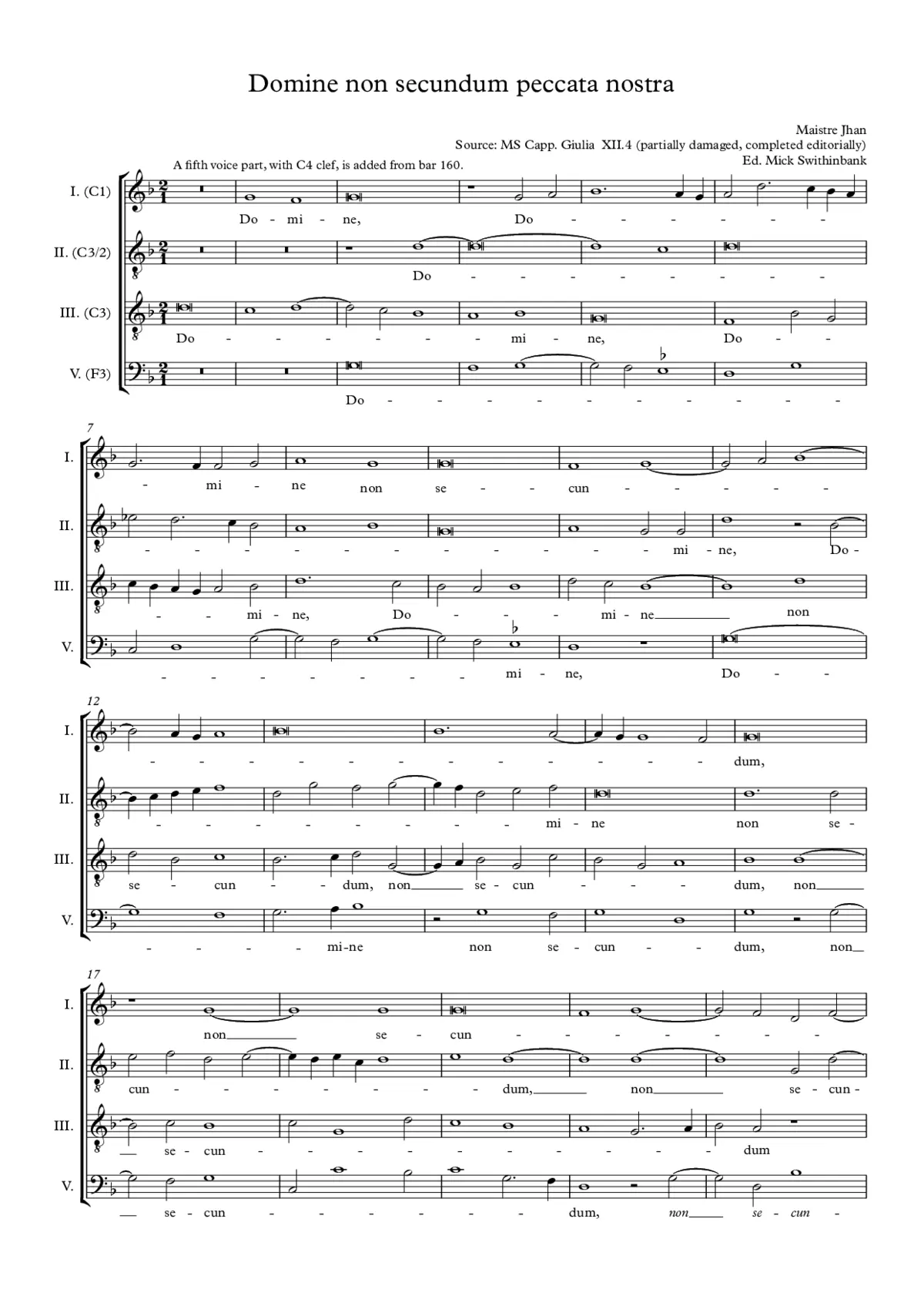 Domine non secundum peccata nostra - Page 1