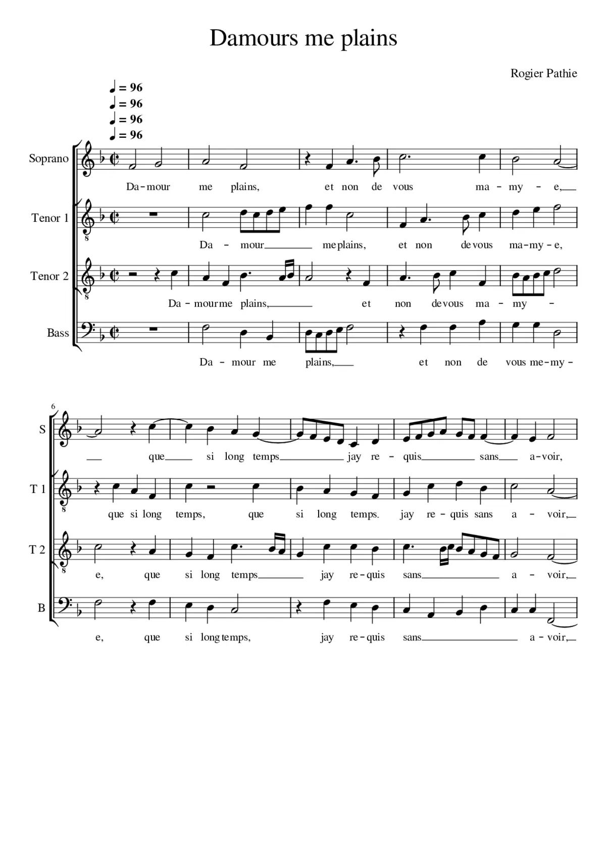 Damours me plains - Page 1