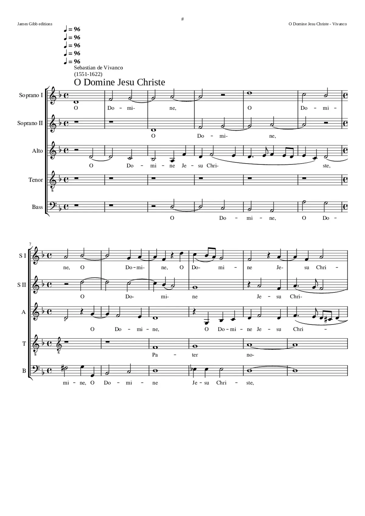 O Domine Jesu Christe - Page 1