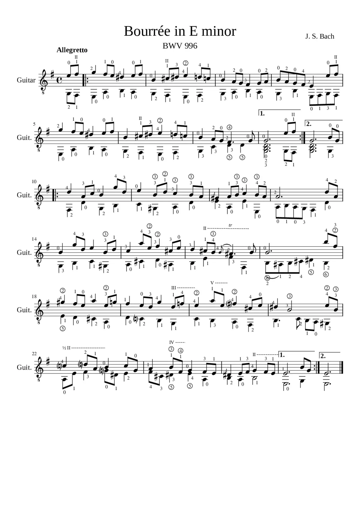 Suite in E minor BWV 996 - Page 1