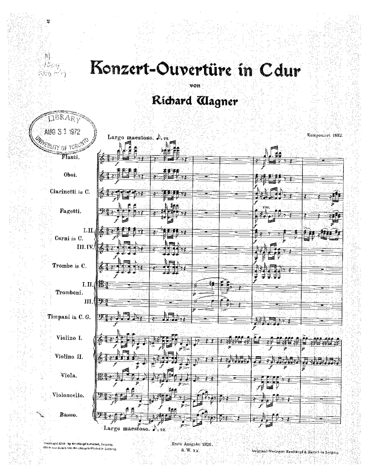 Concert Overture No.2 in C Major - Page 1