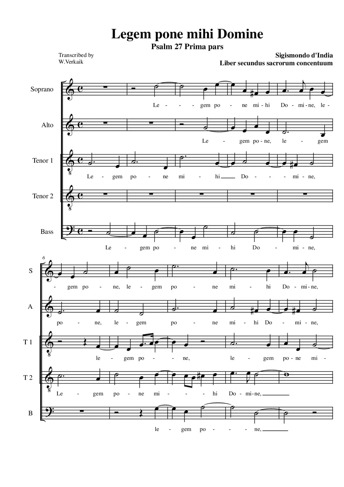 Legem pone mihi Domine (Psalm 27 Prima pars) - Page 1