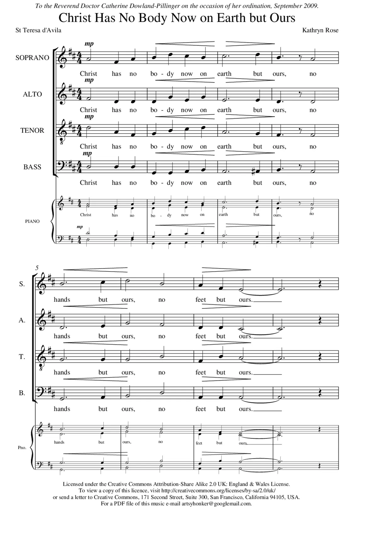 Christ has no body now on earth but ours - Page 1