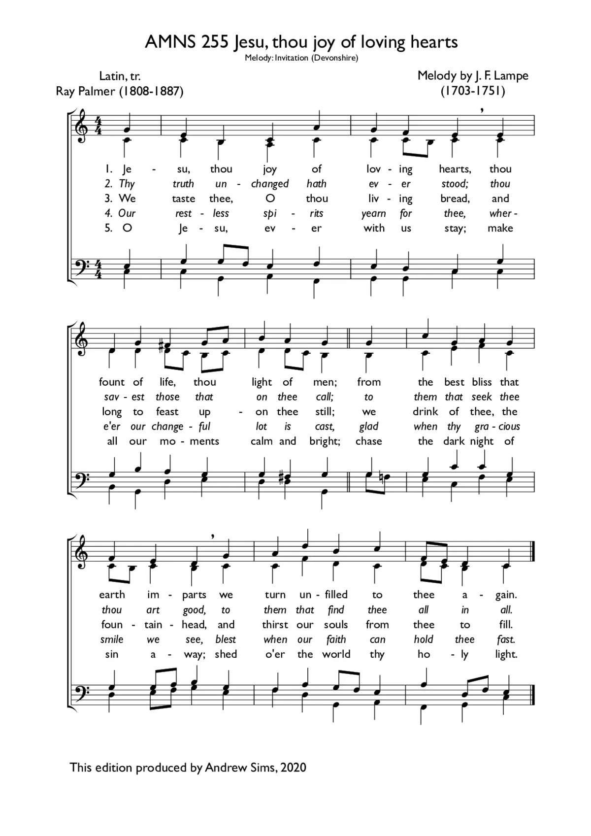 Jesu, thou joy of loving hearts - Page 1