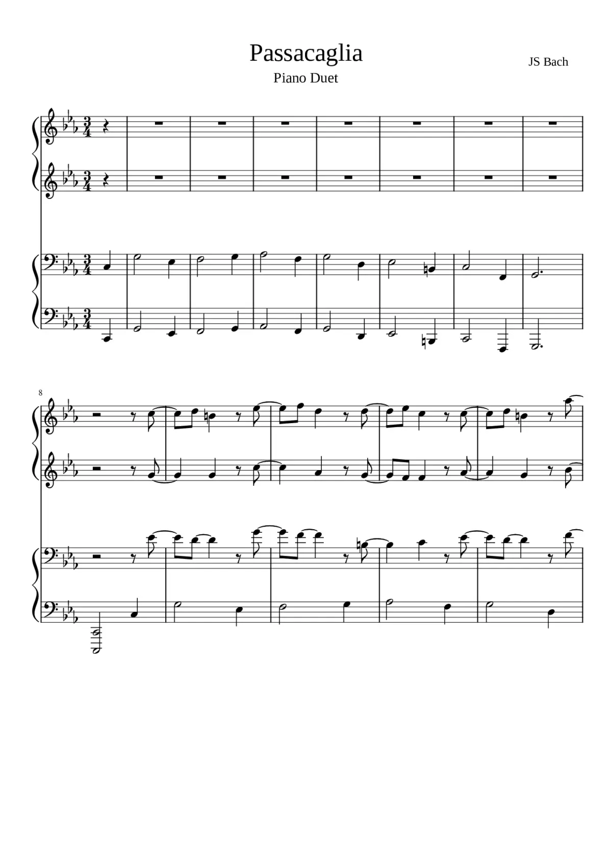 Passacaglia in C minor BWV 582 - Page 1