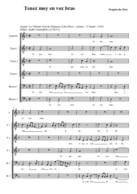 Tenez moy en vos bras