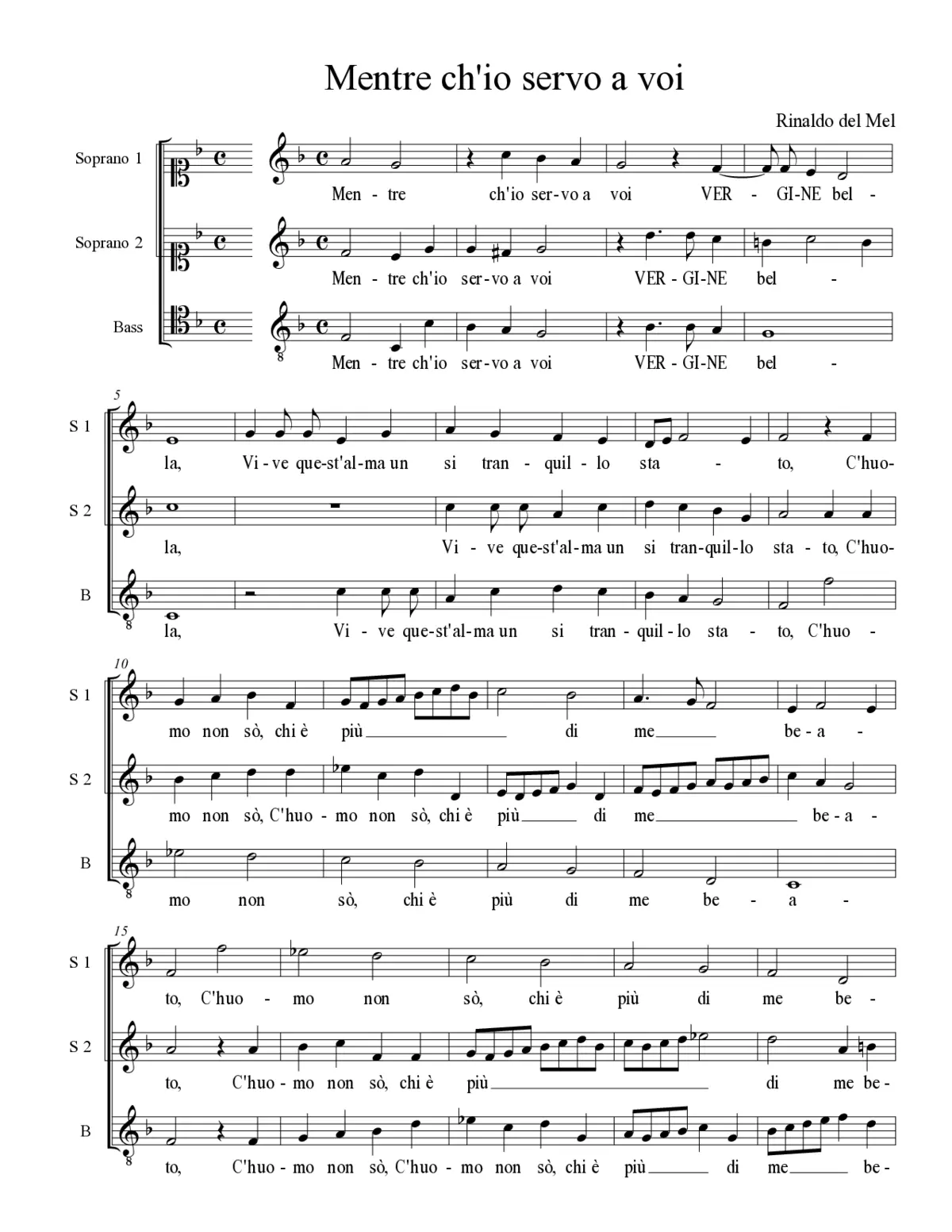 Mentre ch'io servo a voi - Page 1