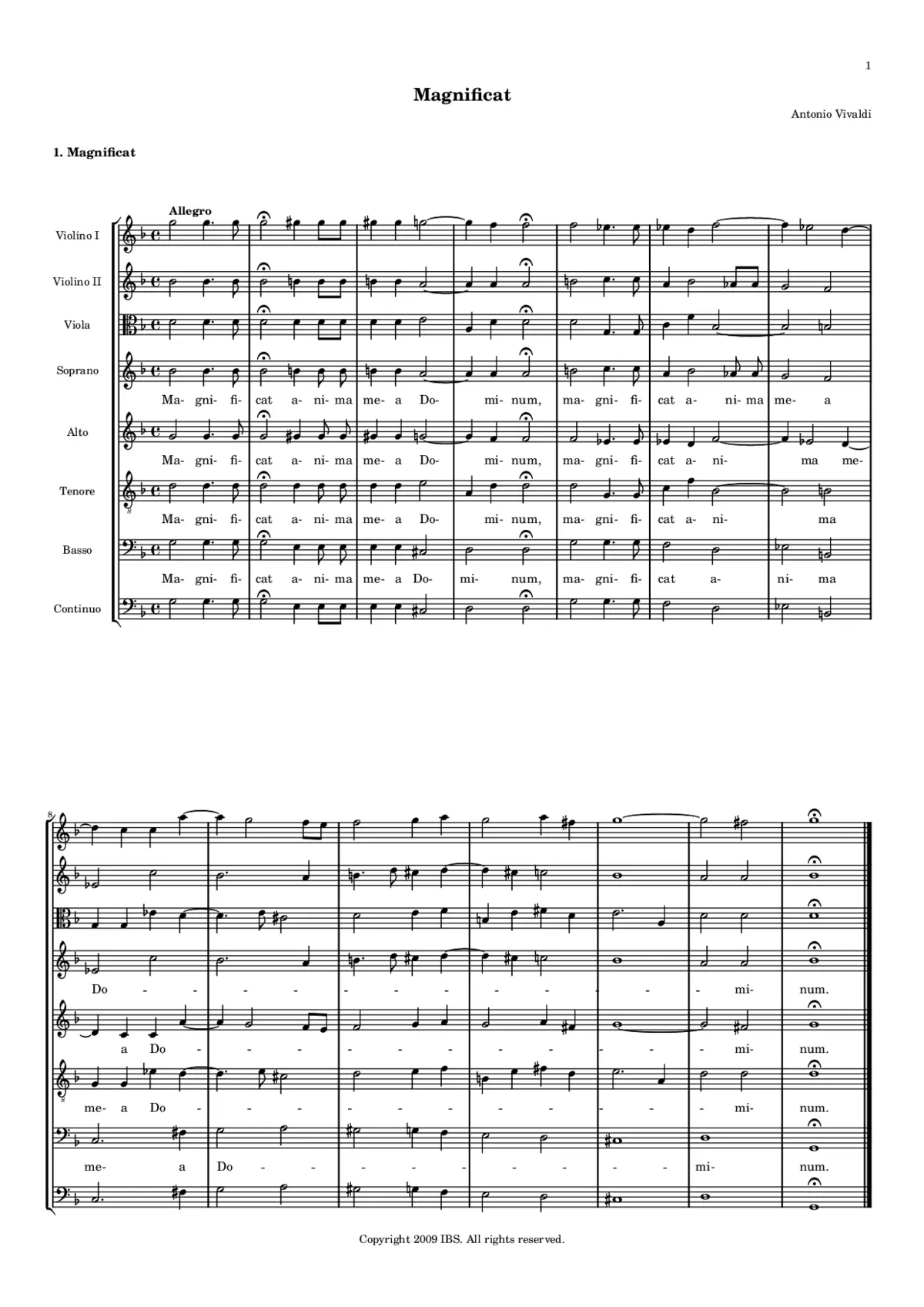 Magnificat, RV 610a - Page 1