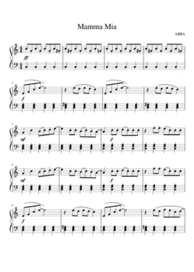 ABBA Mamma Mia Easy Piano