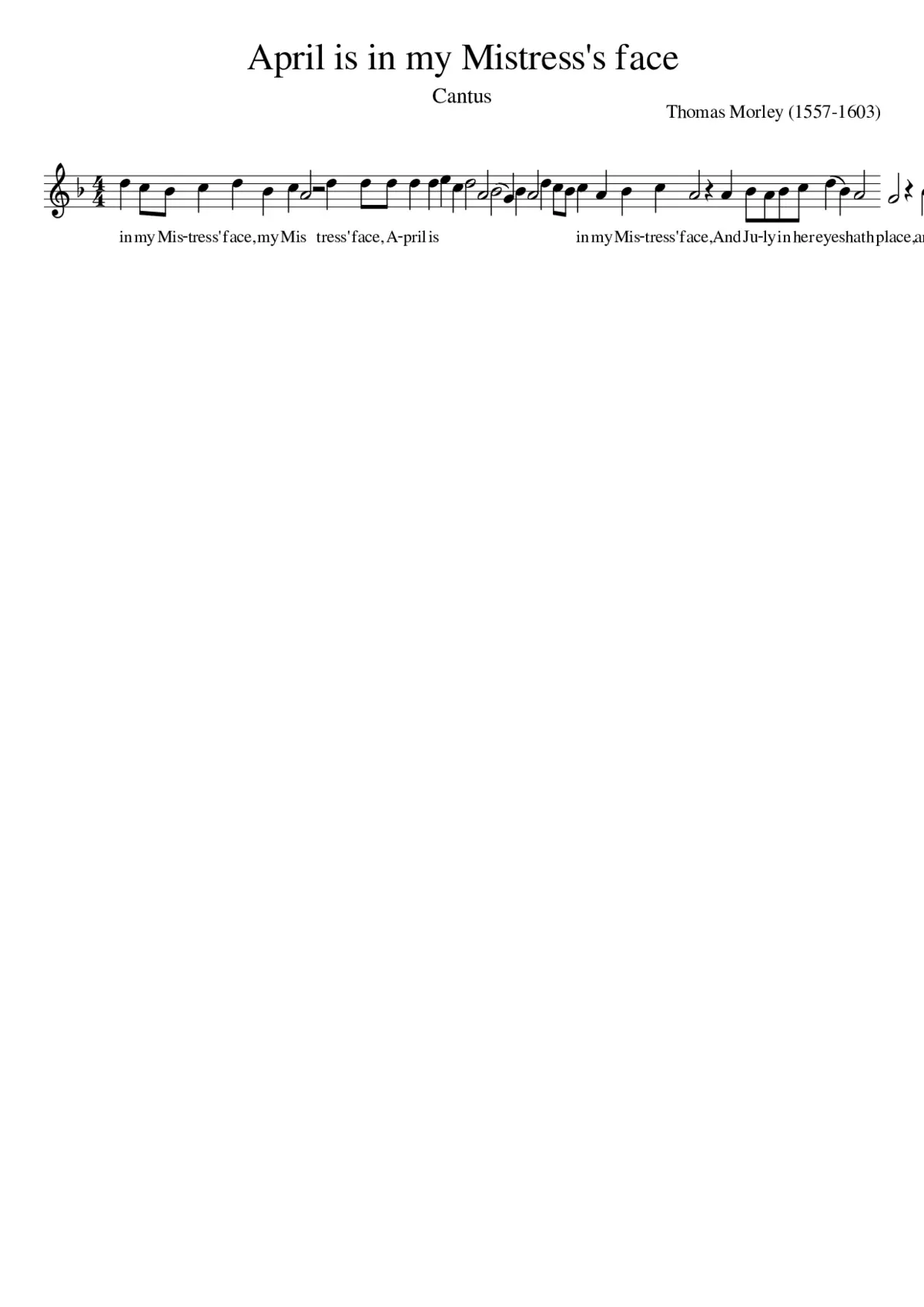 April is in my Mistress's face - Page 1