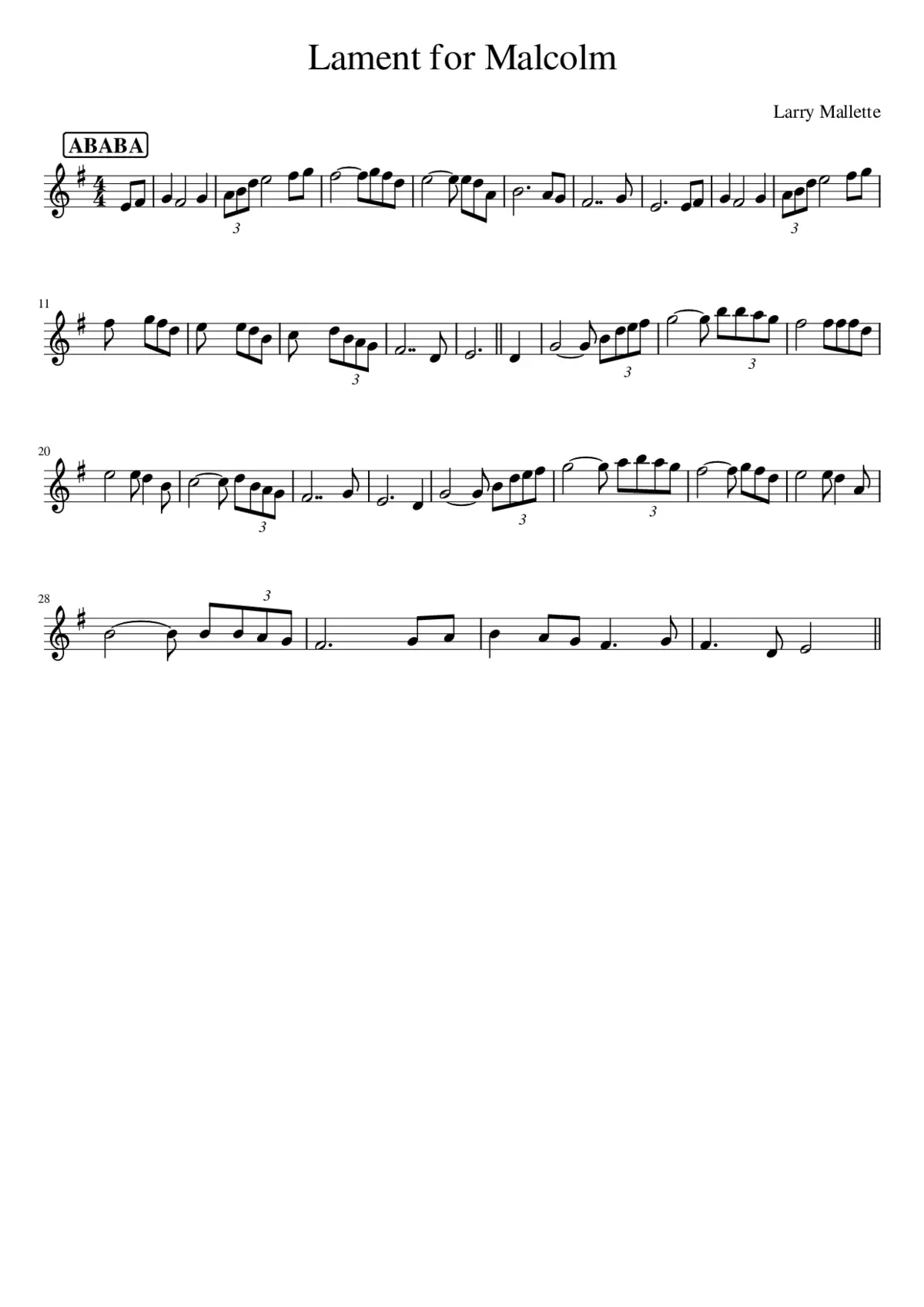 Lament for Malcolm - Page 1