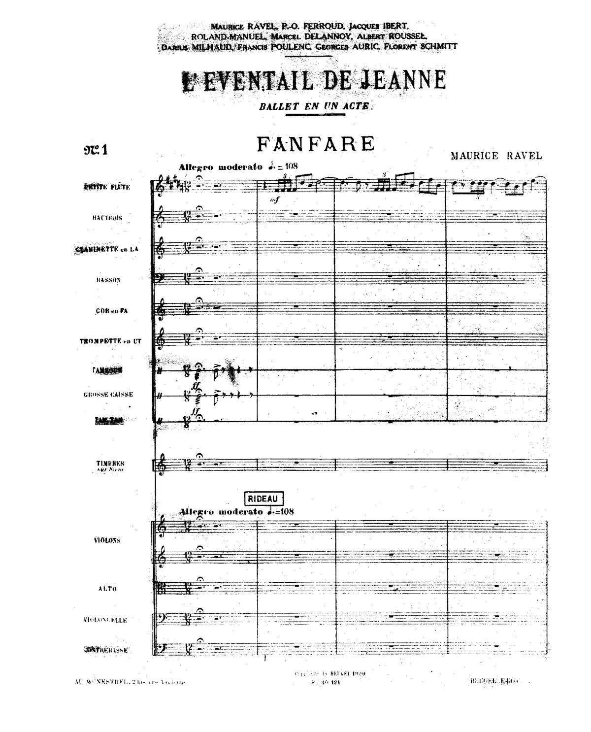 Fanfare (for the ballet ''L'éventail de Jeanne'') - Page 1