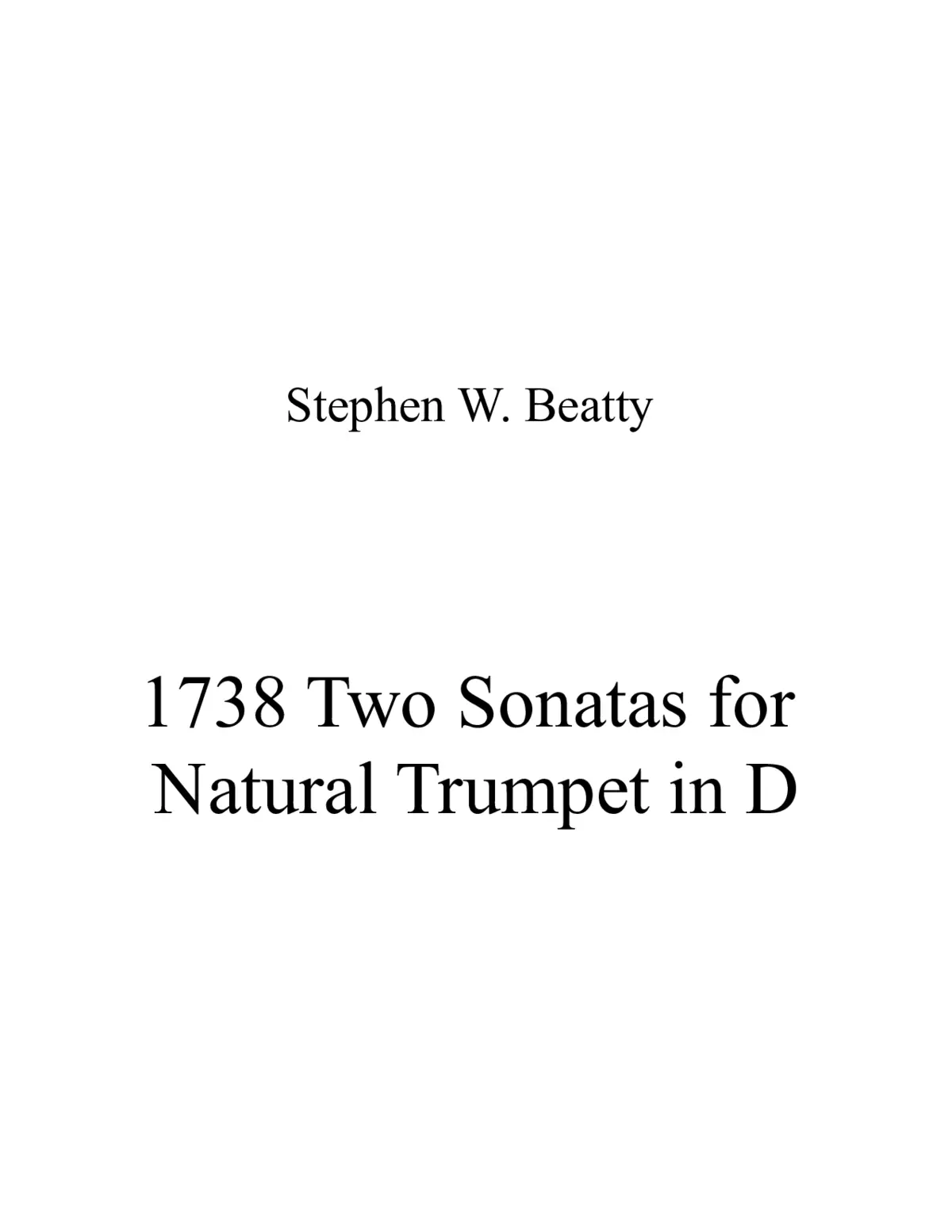 Two Sonatas for Natural Trumpet in D - Page 1