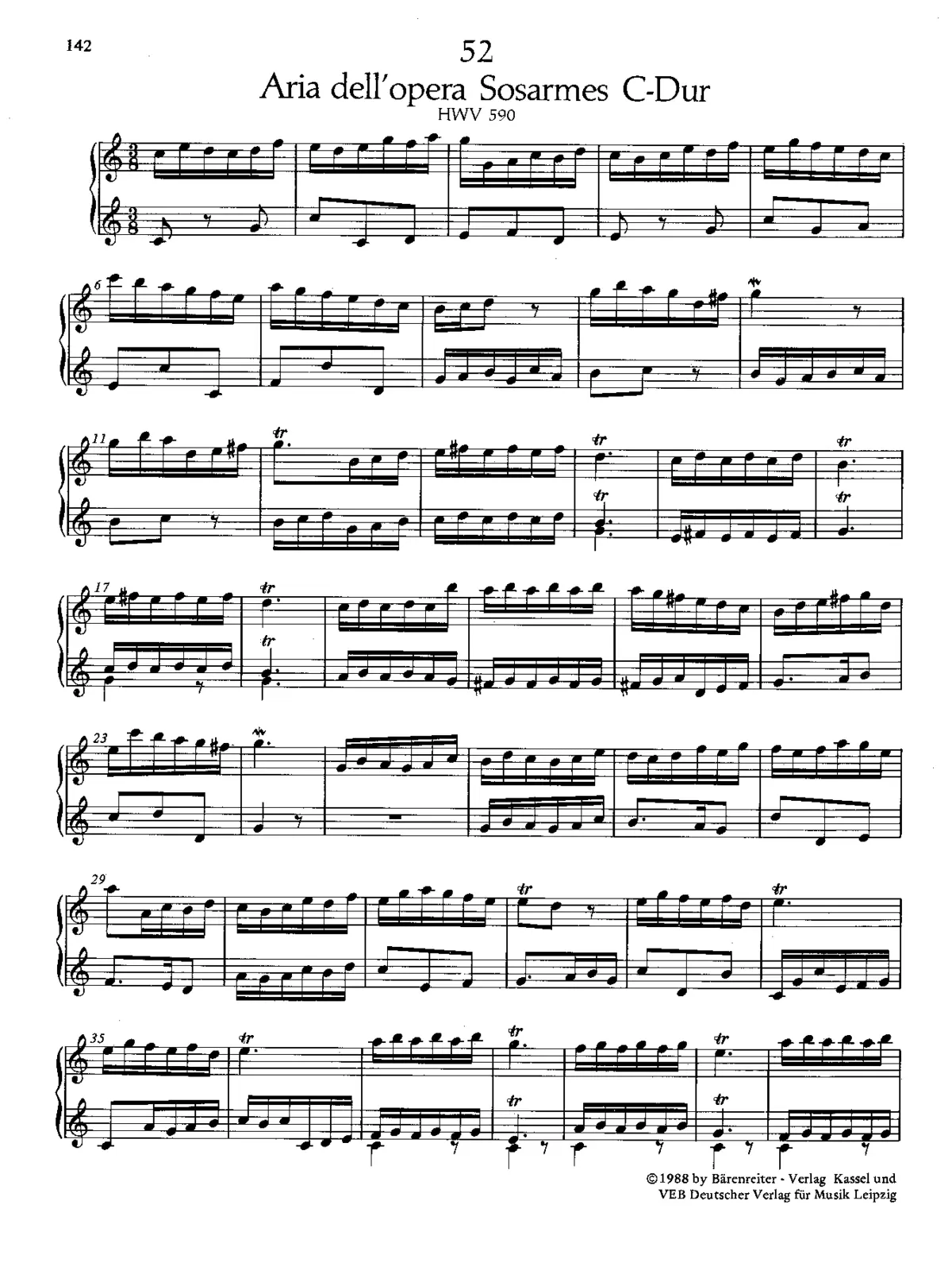 Air in C major, HWV 590 - Page 1