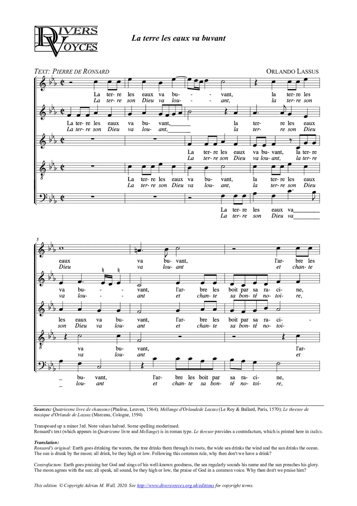 La terre les eaux va buvant - Page 1