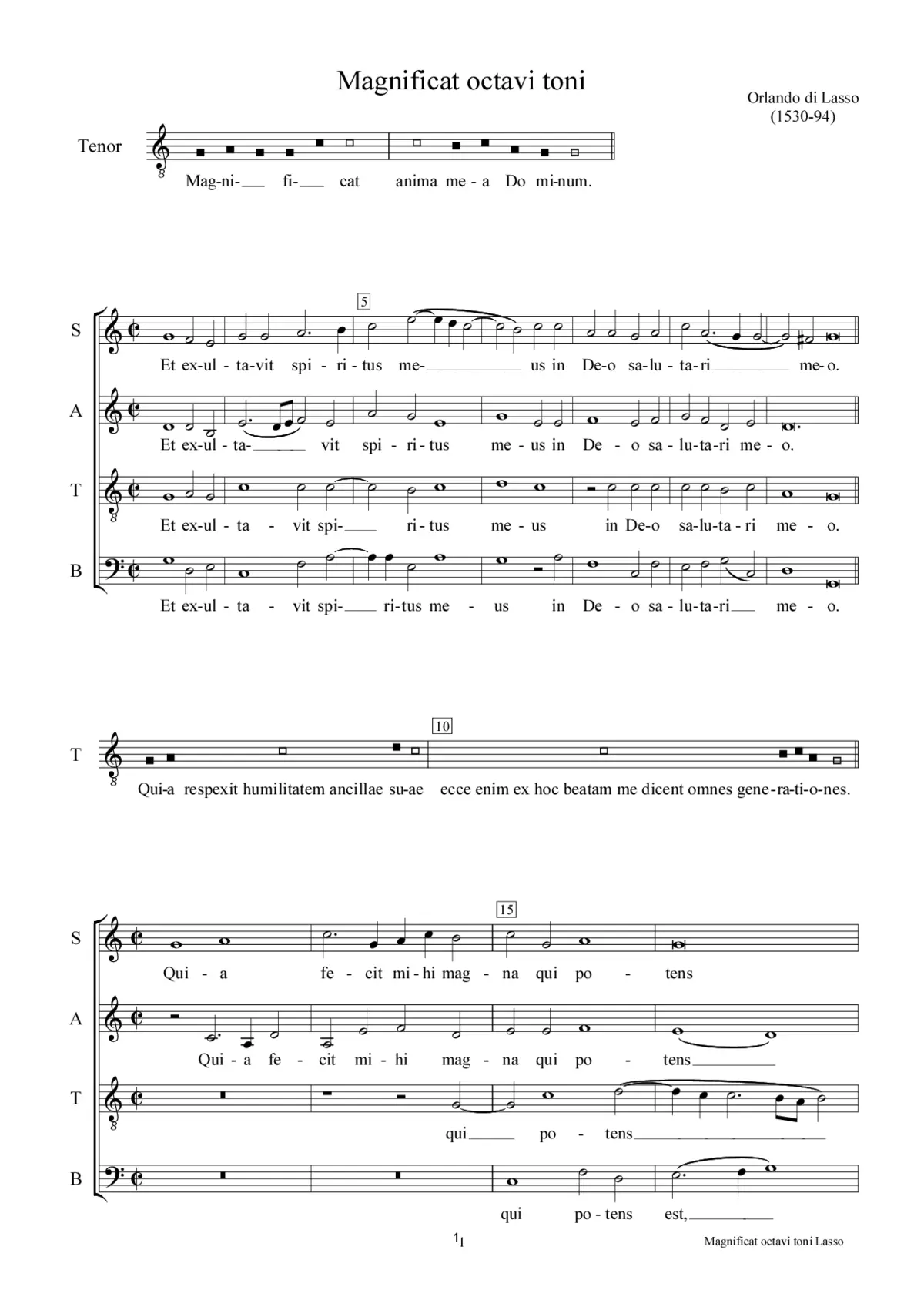Magnificat octavi toni - Page 1