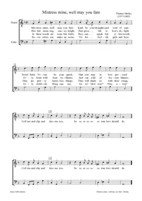 Mistress mine, well may you fare