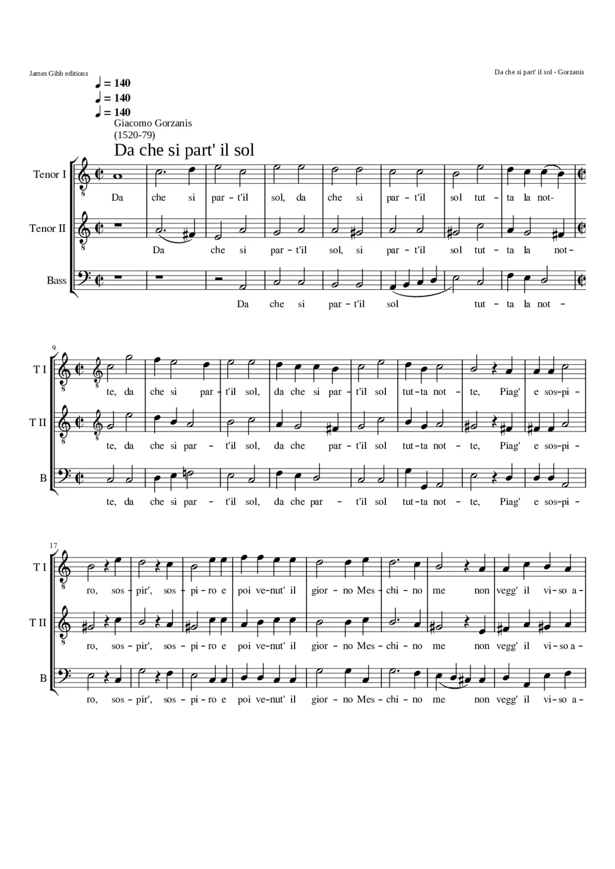 Da che si part'il sol - Page 1