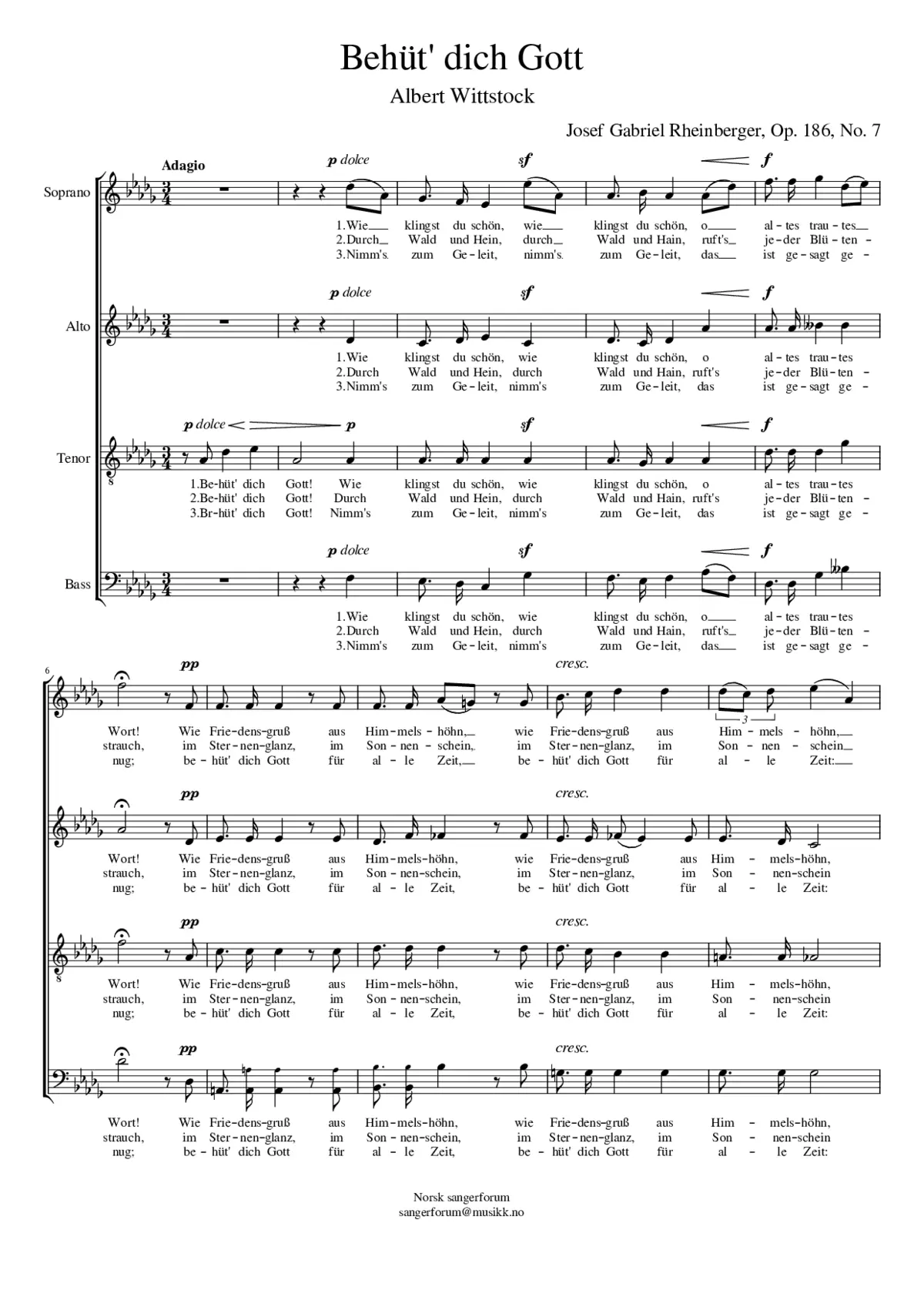 Behüt' dich Gott Op. 186 No. 7 - Page 1