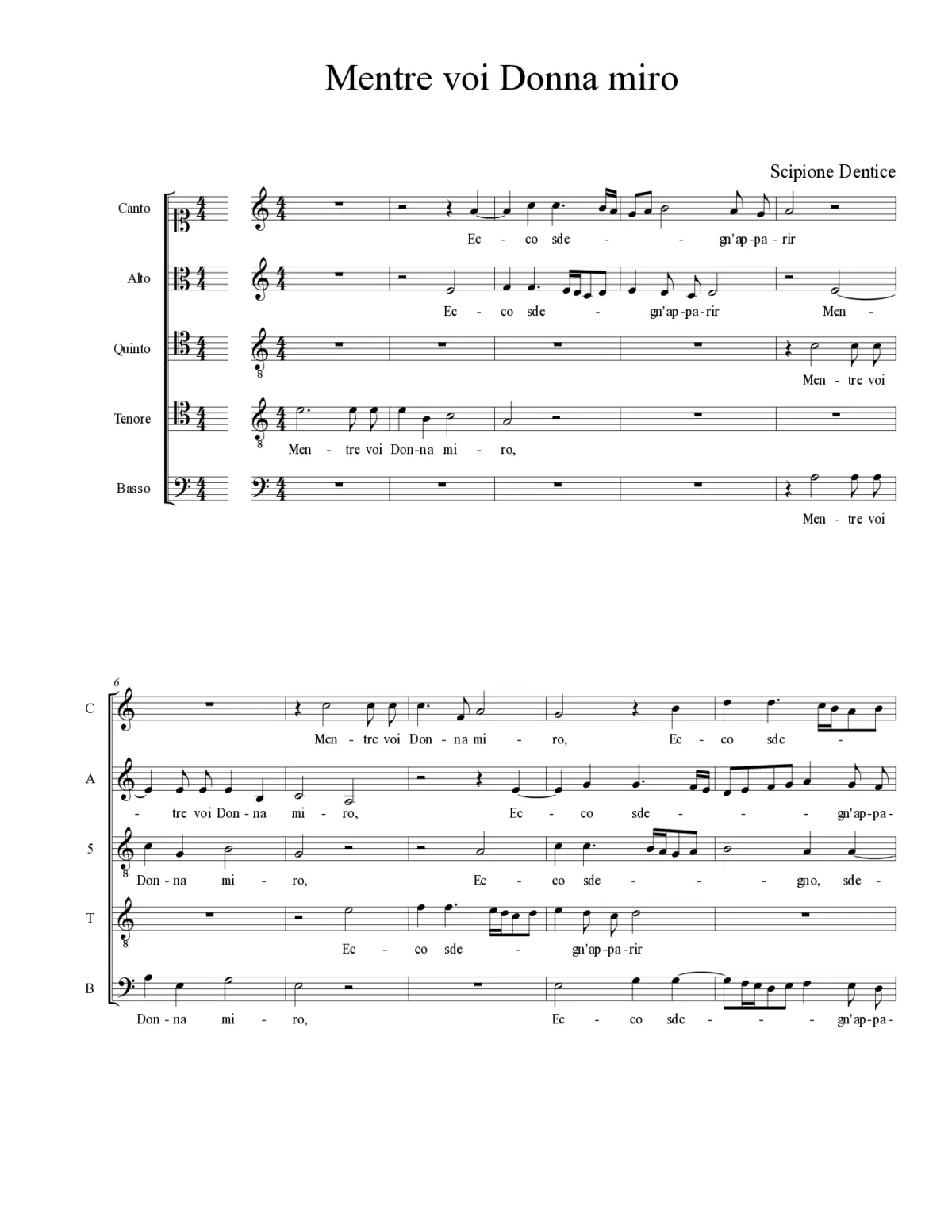 Mentre voi Donna miro - Page 1
