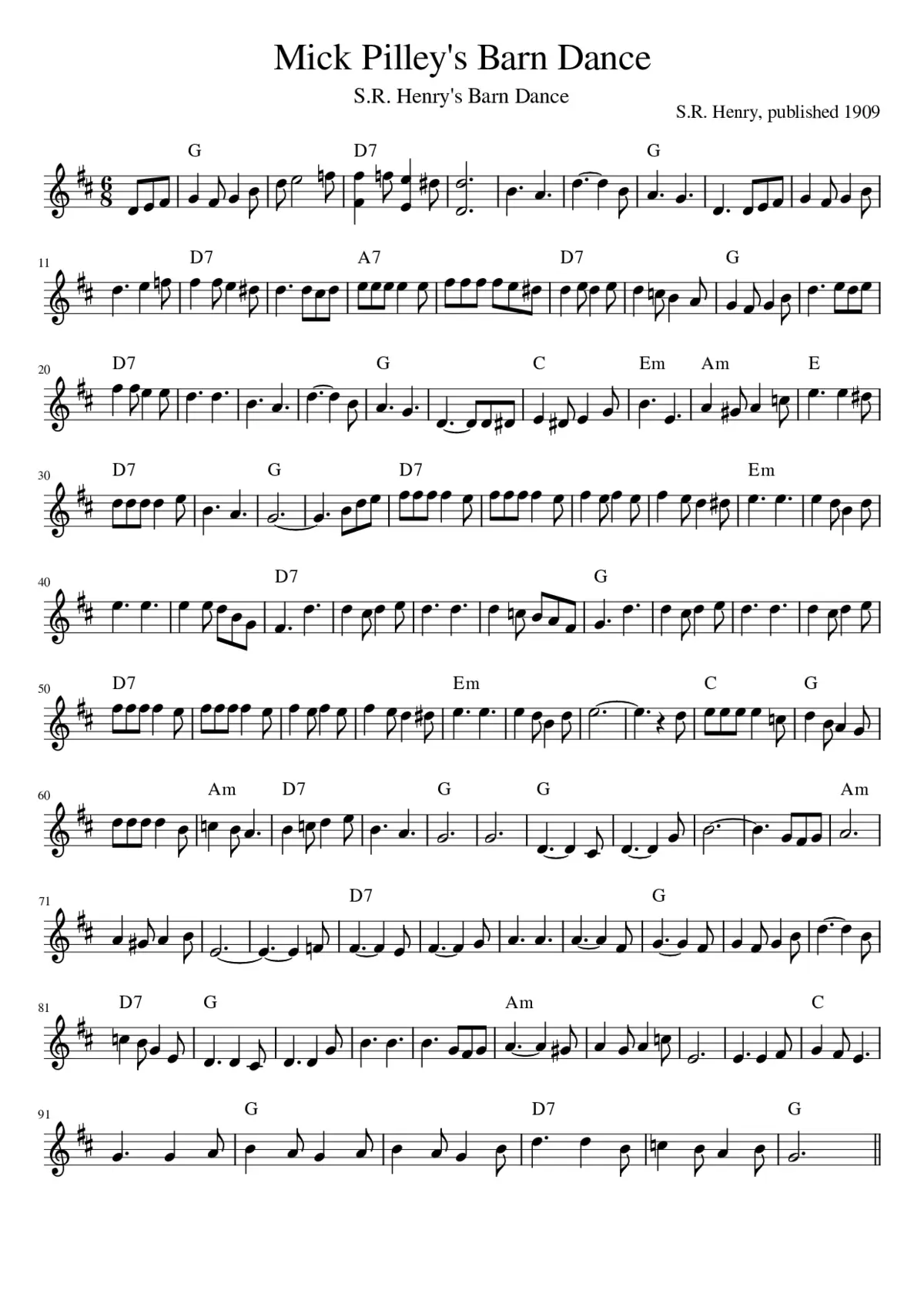 Mick Pilley's Barn Dance - Page 1