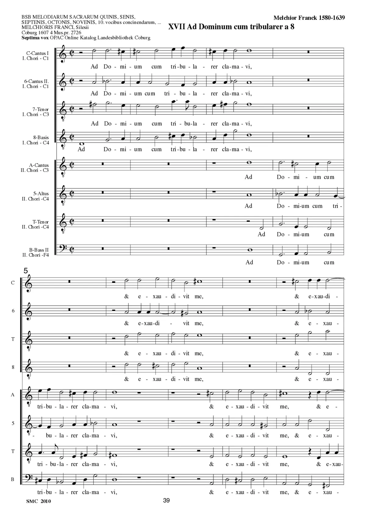 Ad Dominum cum tribularer a 8 - Page 1