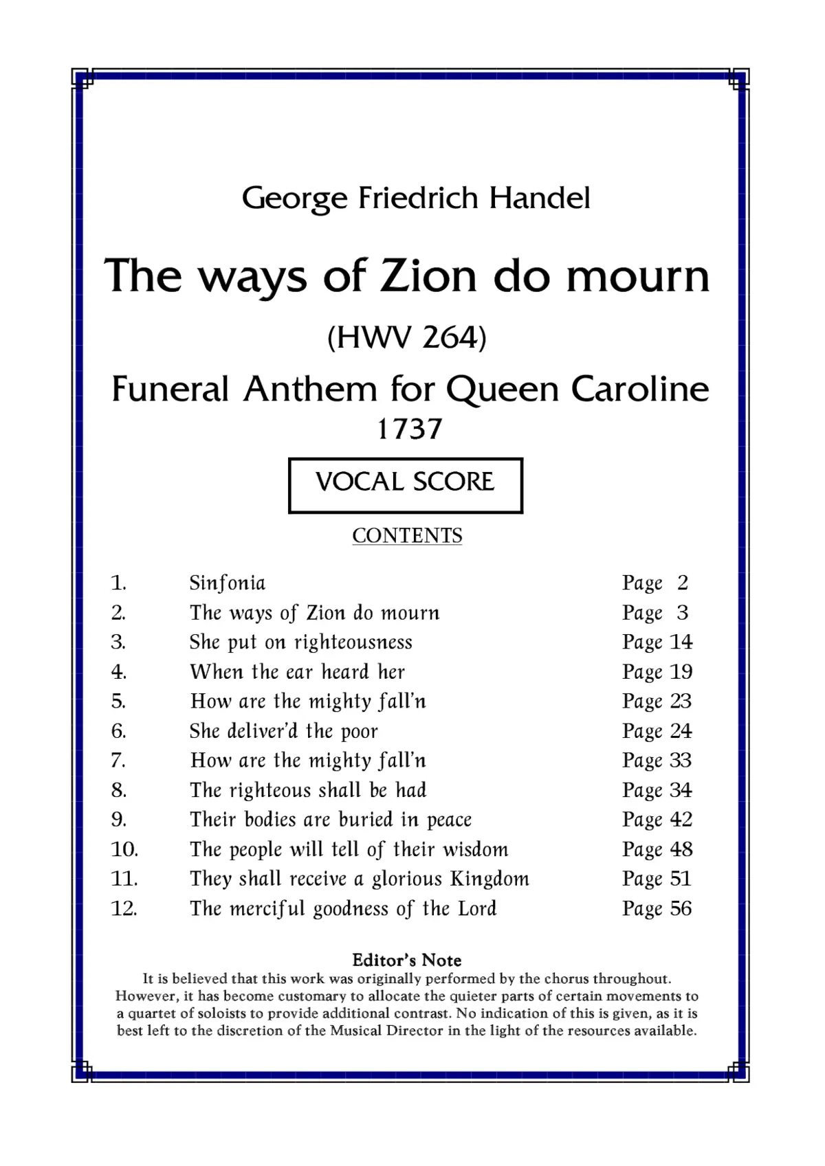 Funeral Anthem for Queen Caroline, HWV 264 - Page 1