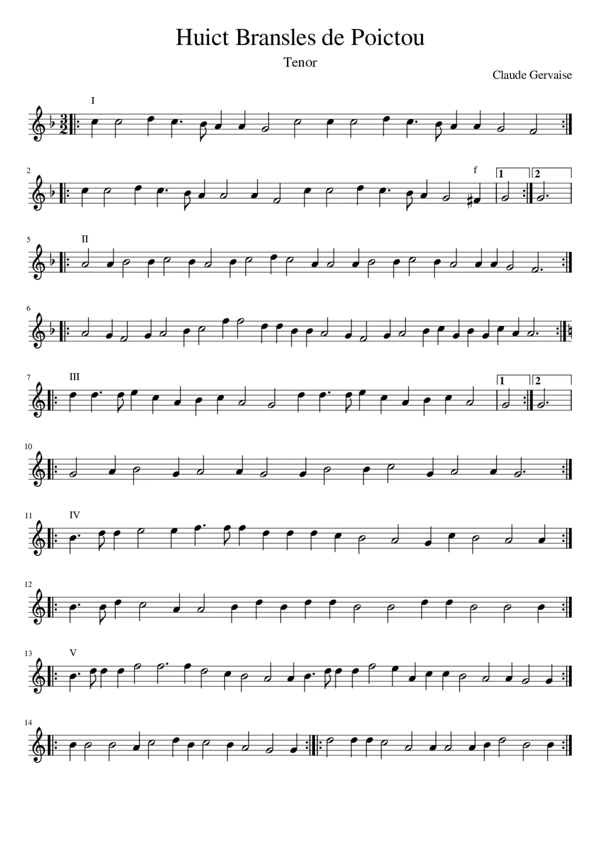 Huict Bransles de Poictou - Page 1