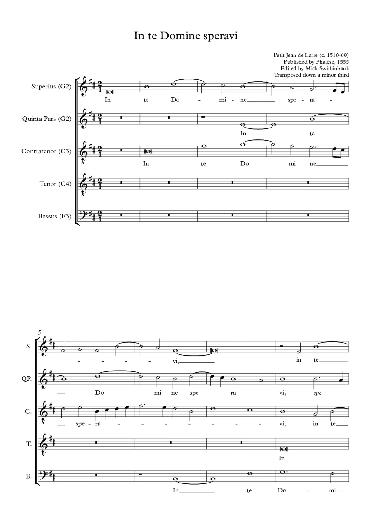 In te Domine speravi - Page 1