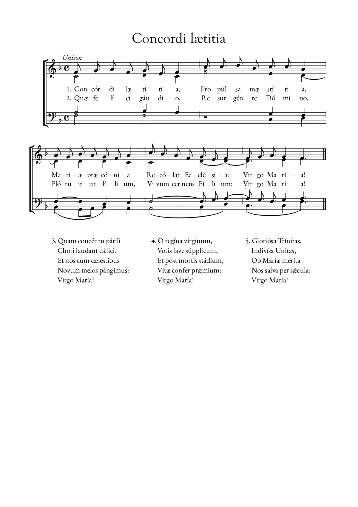 Concordi laetitia - Page 1