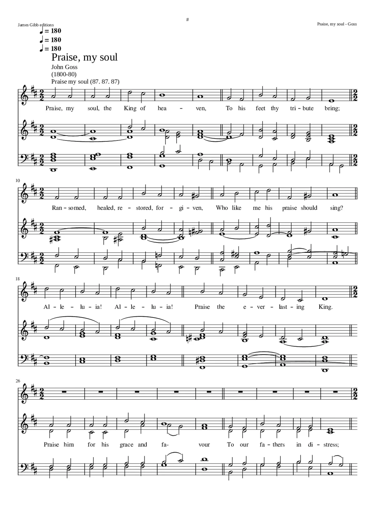 Praise my soul the King of heaven - Page 1