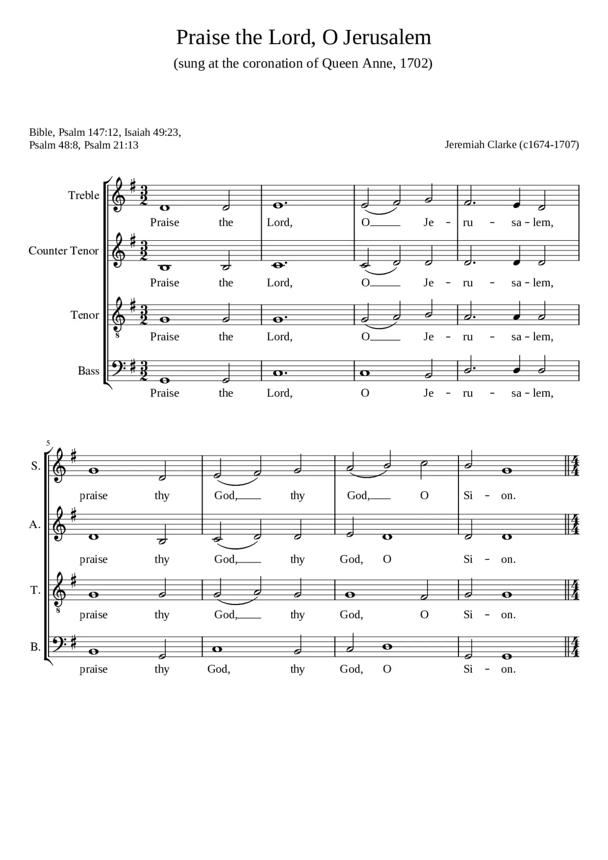 Praise the lord O Jerusalem - Page 1