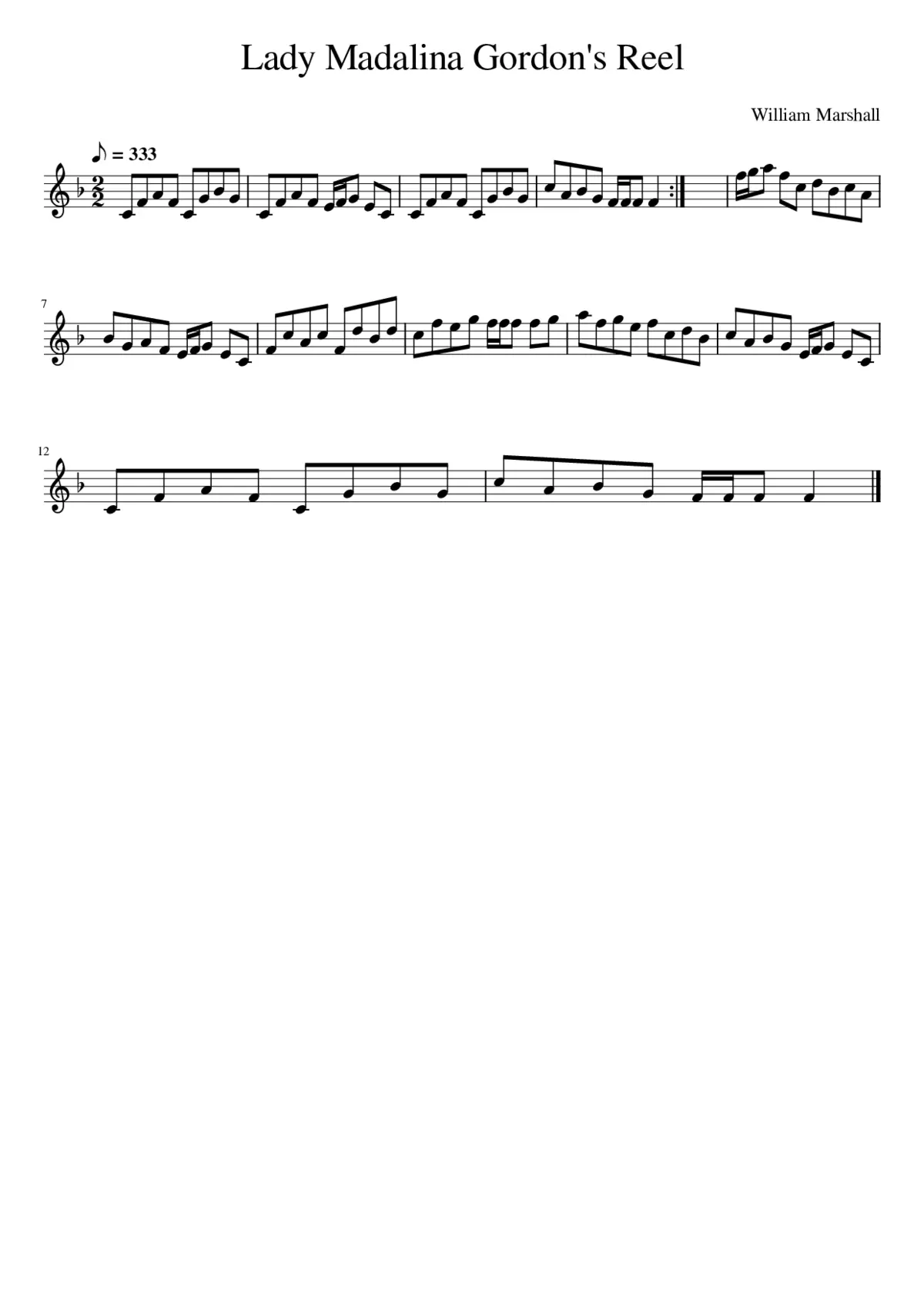 Lady Madalina Gordon's Reel - Page 1