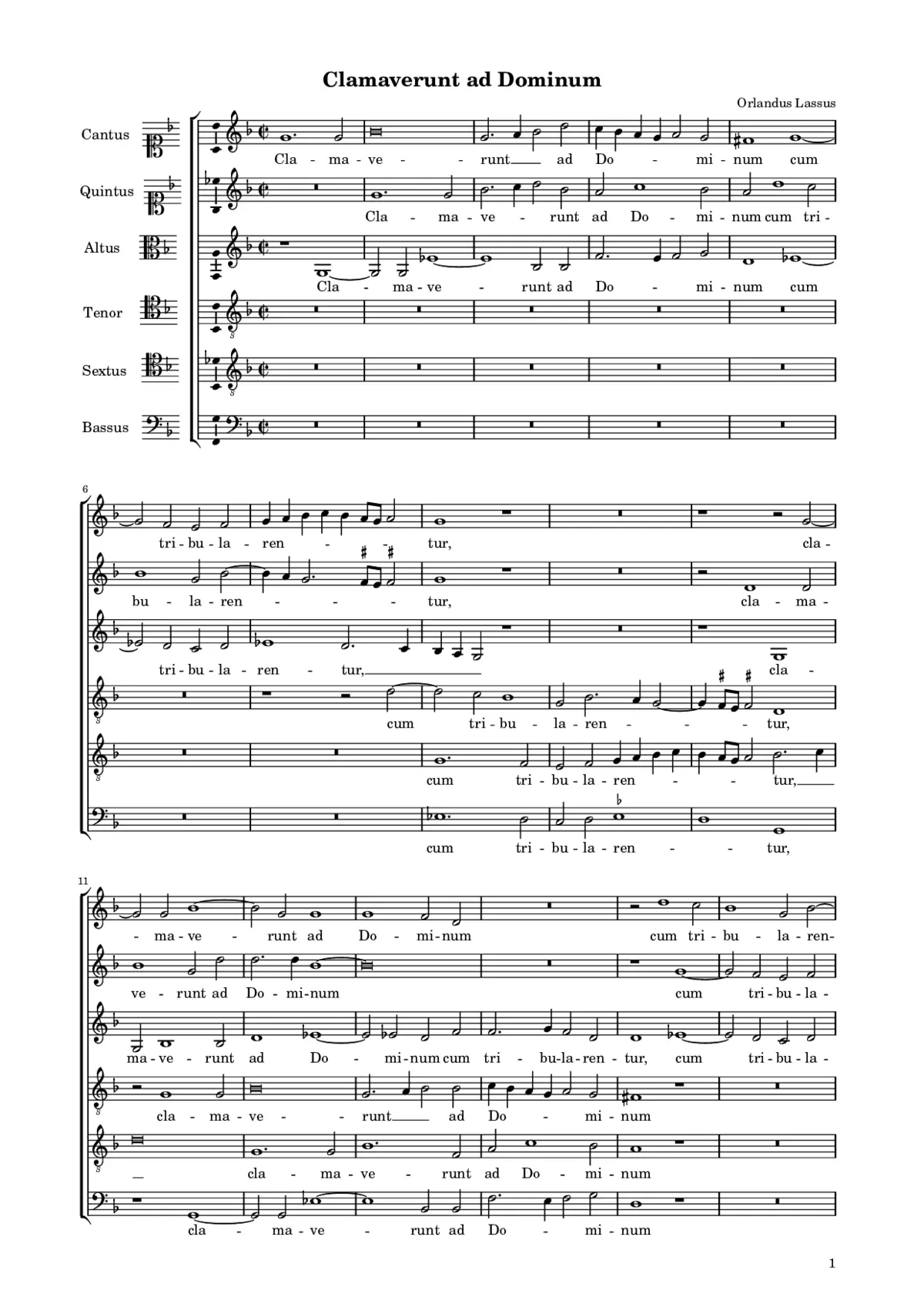 Clamaverunt ad Dominum - Page 1