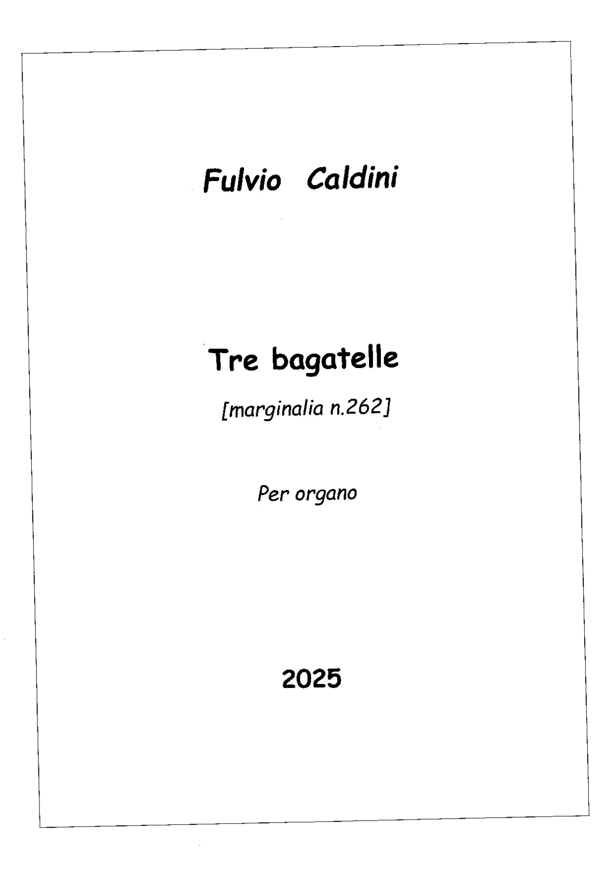 3 Bagatelle, Marginalia No.262 - Page 1