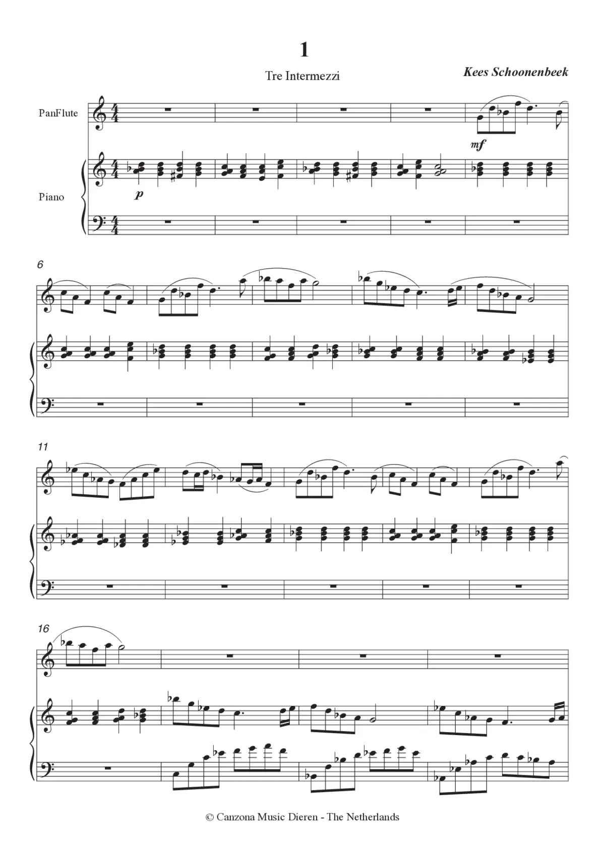 Tre Intermezzi - Page 1