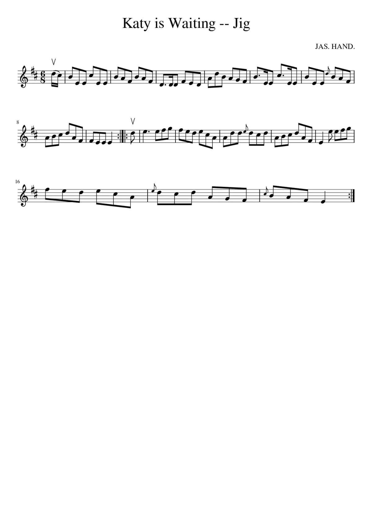 Katy is Waiting -- Jig - Page 1