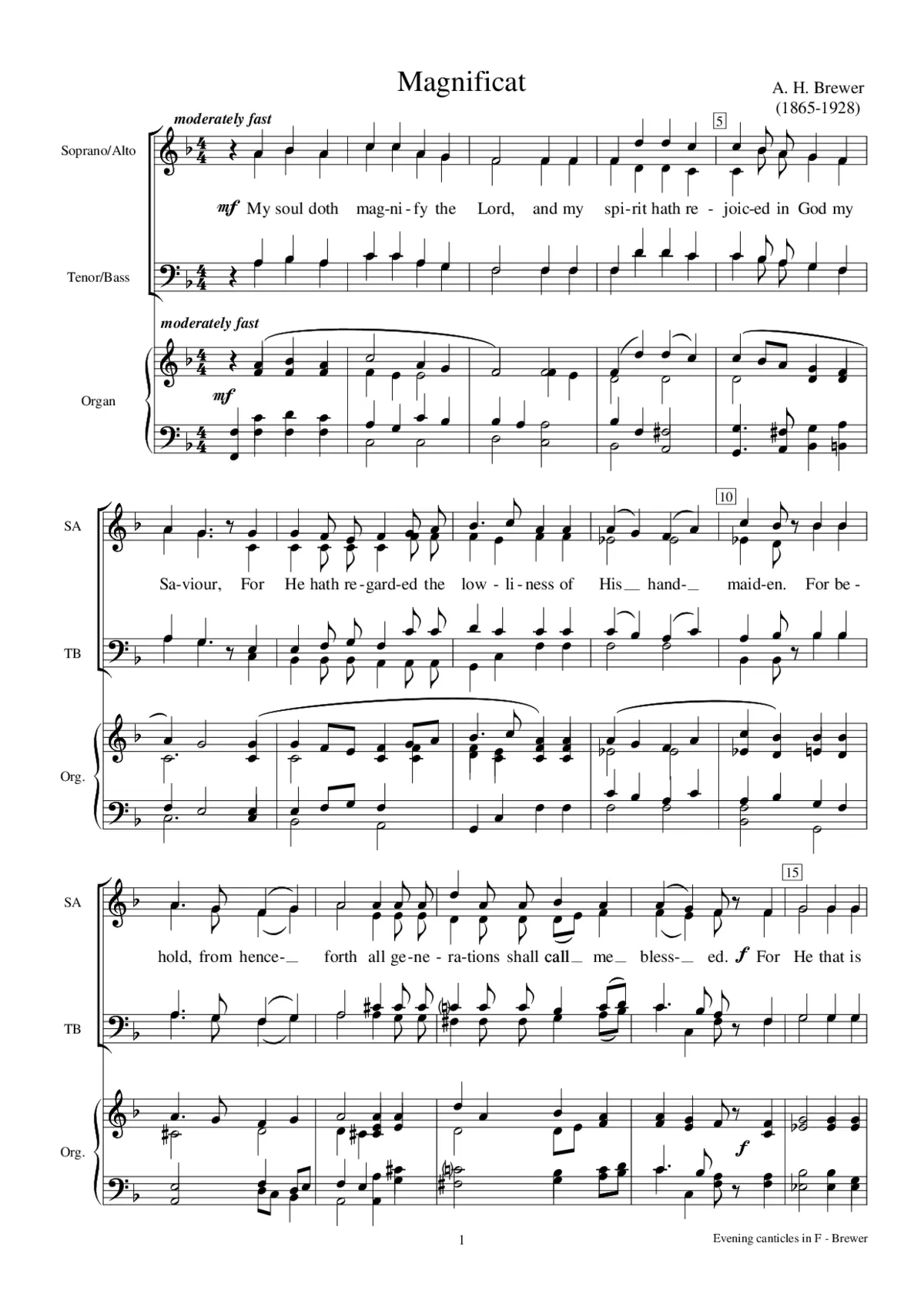 Evening Canticles in F - Page 1