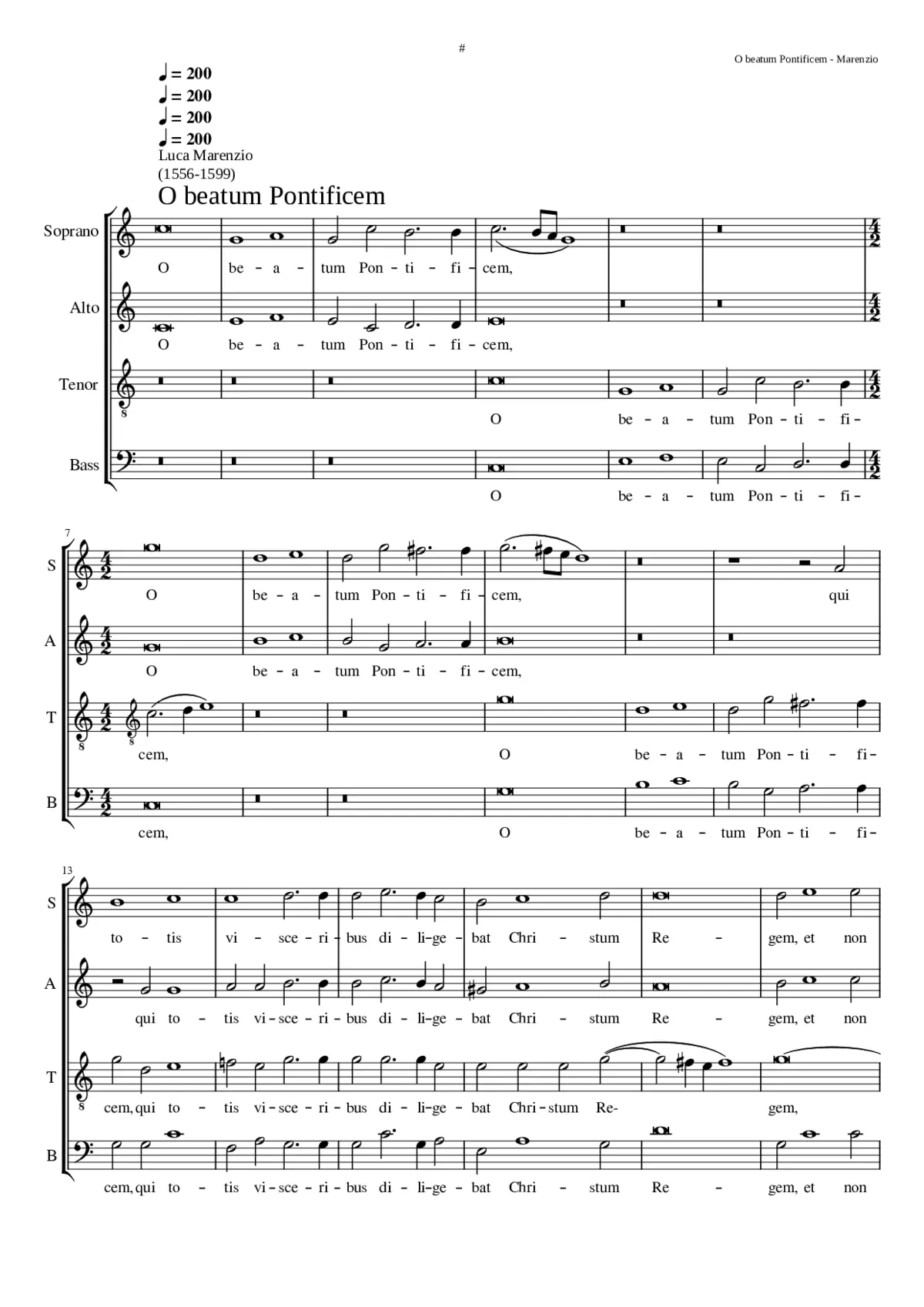 O beatum pontificem - Page 1