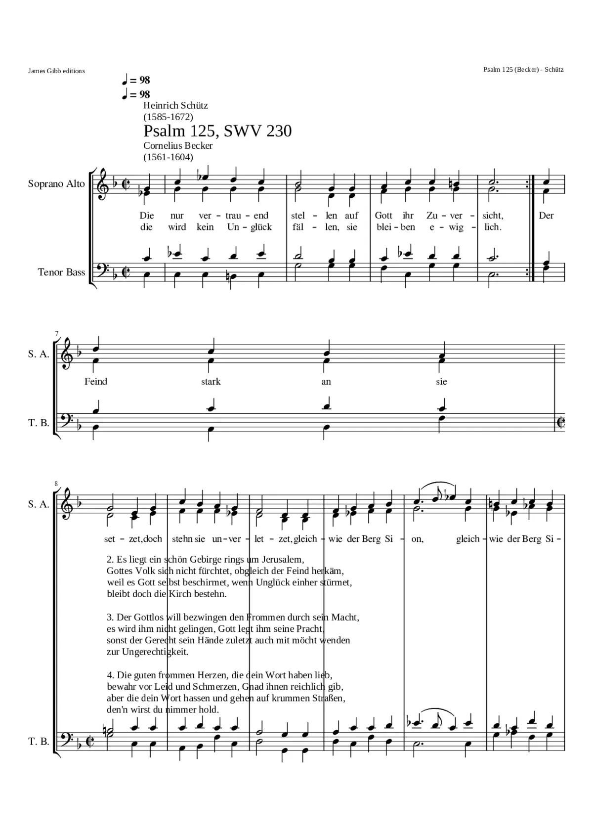 Die nur vertrauend stellen SWV 230 - Page 1