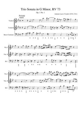 Sonata op.1 No. 1 in G minor RV 73