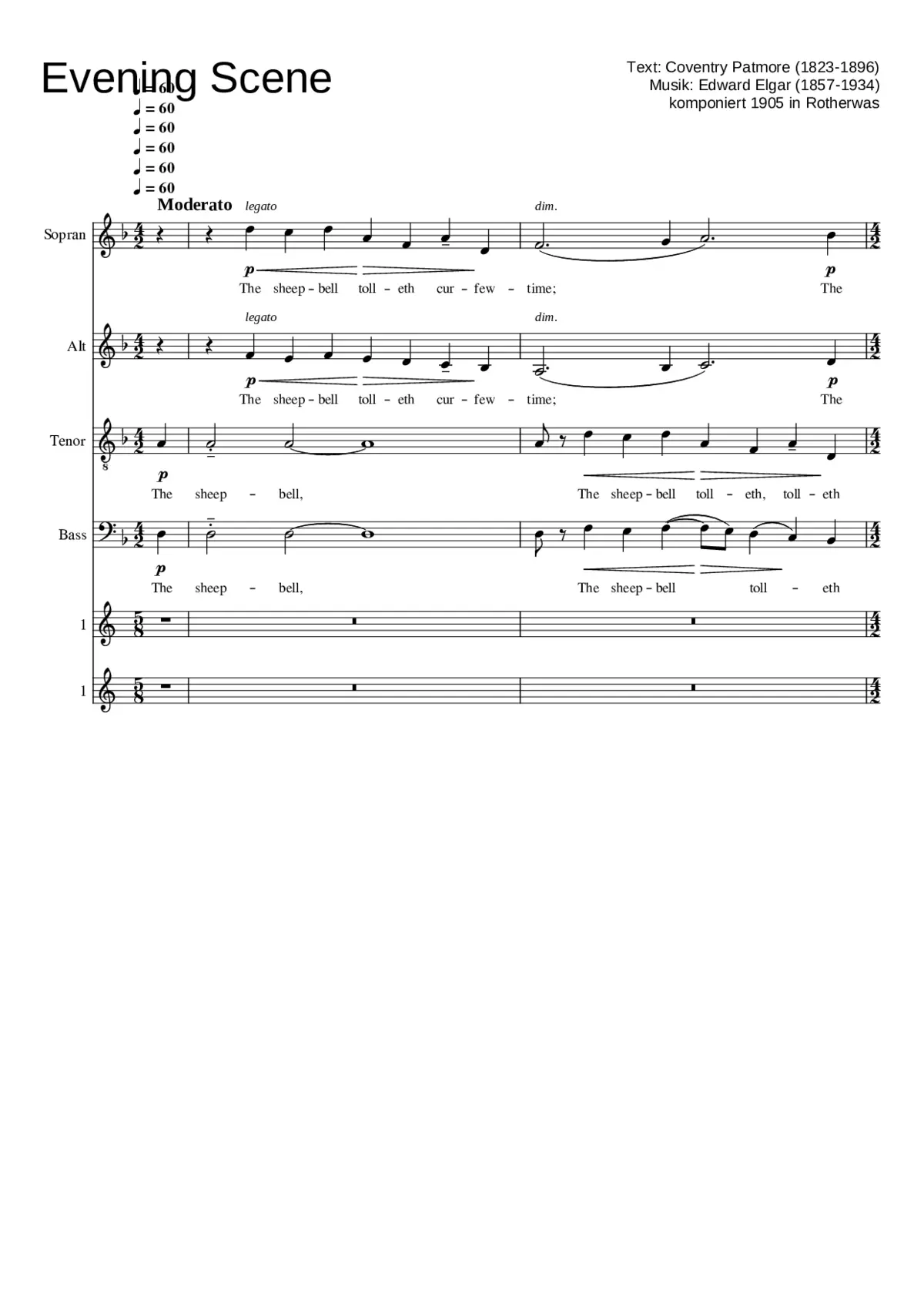 Evening Scene The sheep-bell tolleth curfew time - Page 1