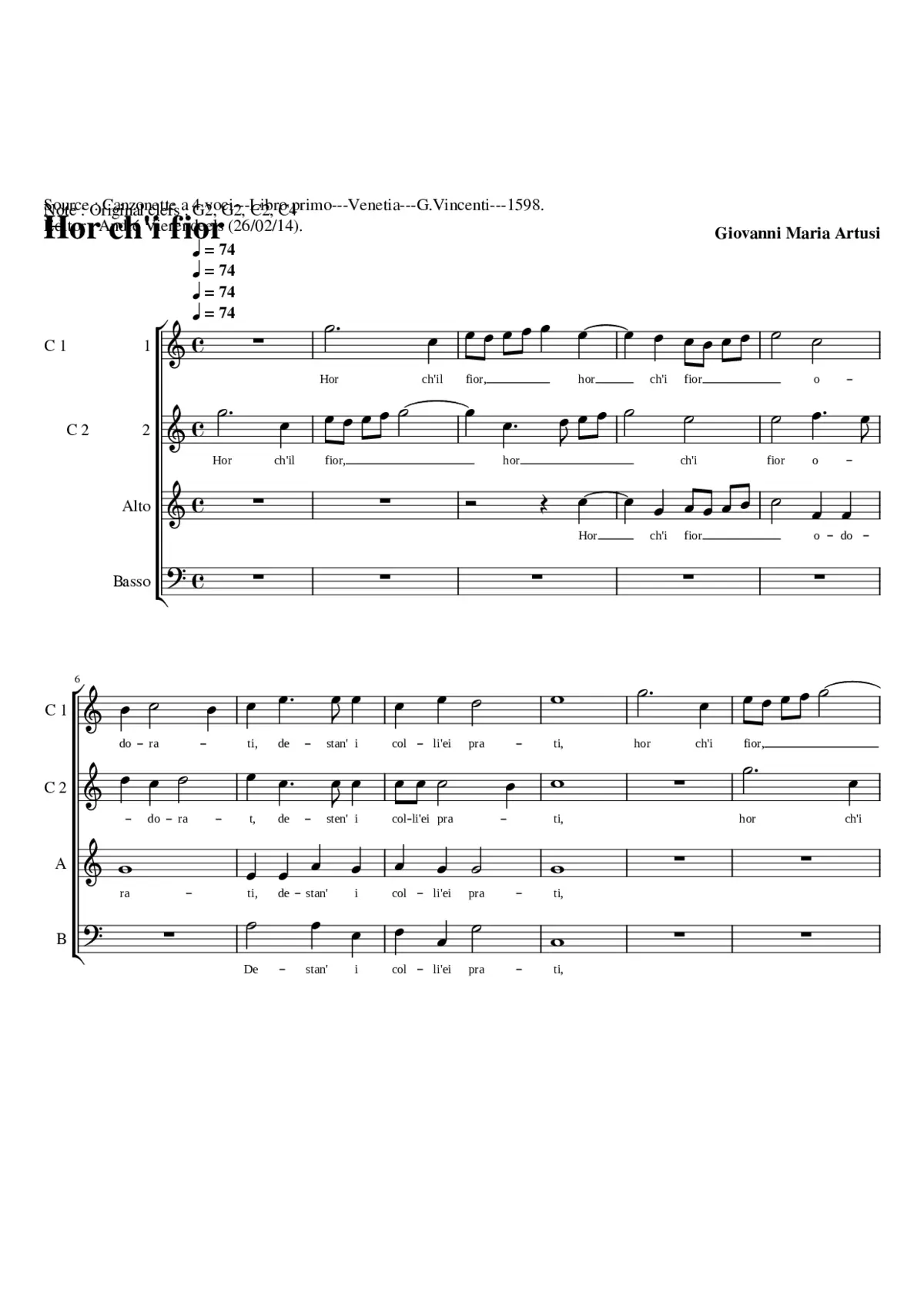 Hor ch'i fior - Page 1