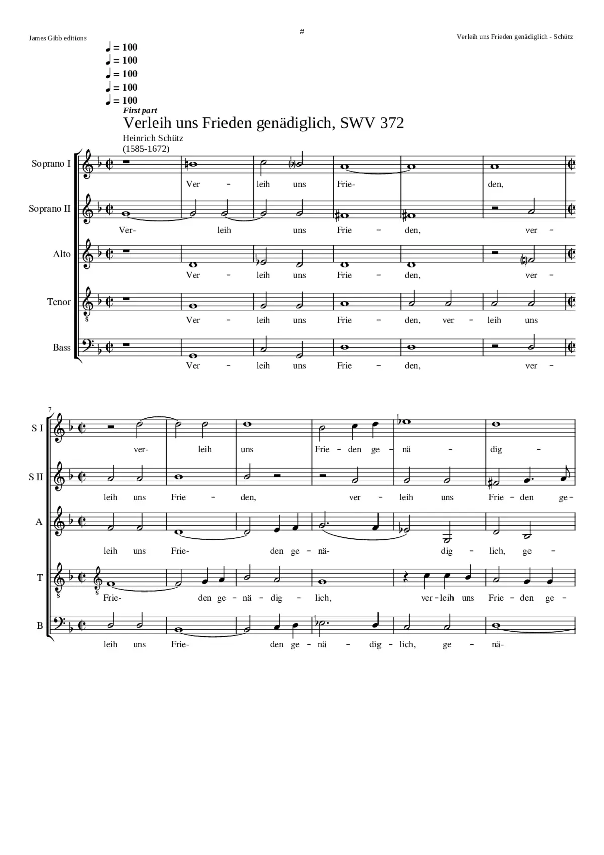 Verleih uns Frieden genädiglich SWV 372 - Page 1