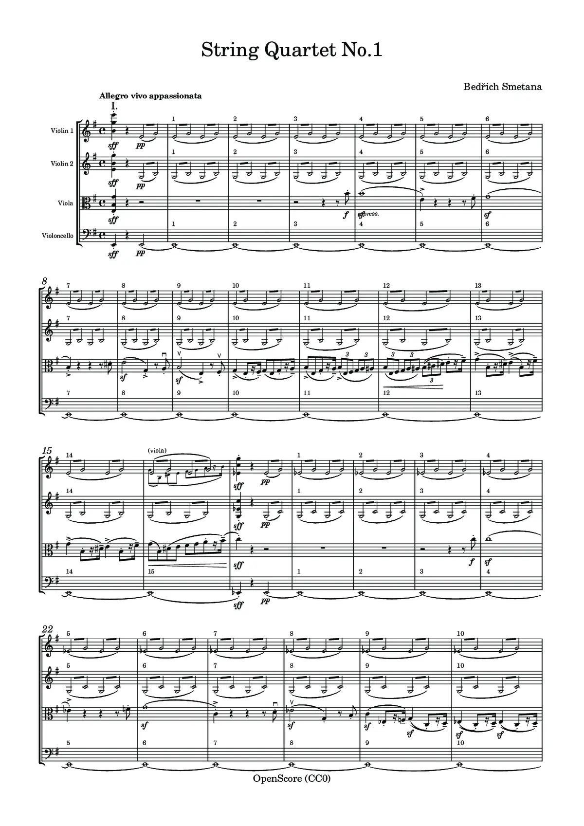String Quartet No.1 - Page 1